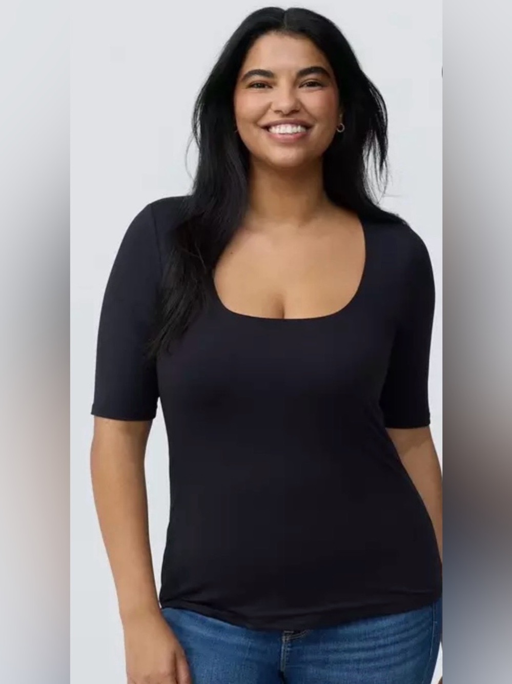 TORRID Black Smoothing Square Neck Top